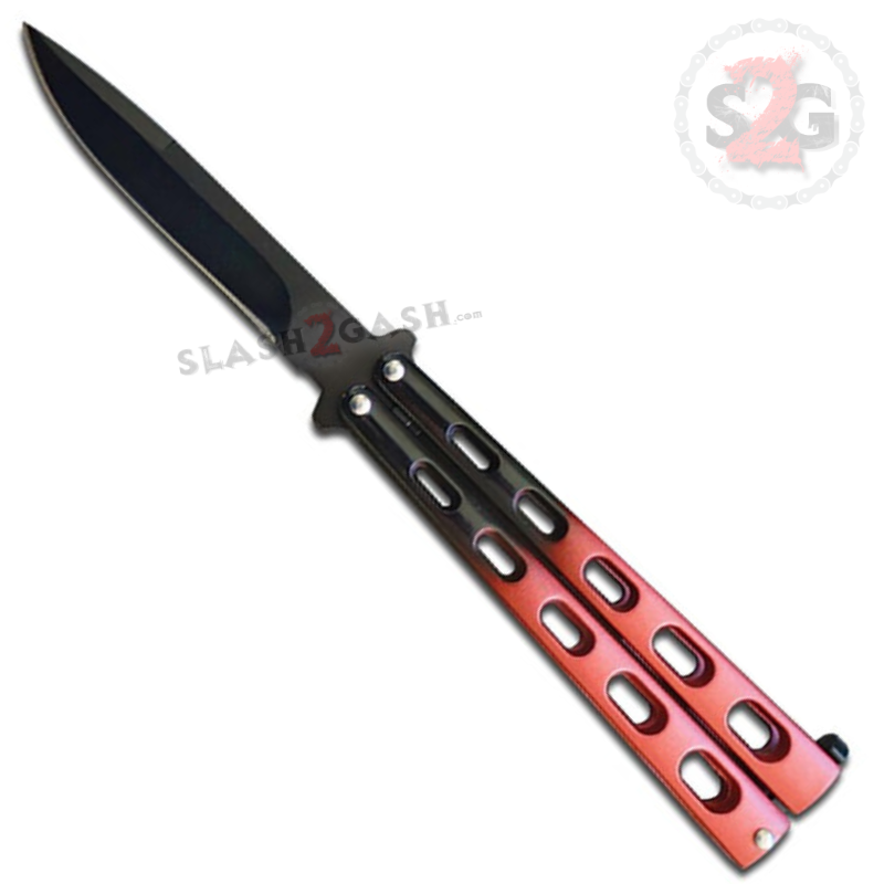 Jaguar HEAVY Butterfly Knife Big FAT Balisong - Asst. Colors Fade Red Knife-Balisong - Tophatter Daily Deals