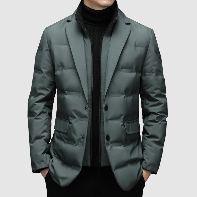 Warm and Structured Men's Parka Jacket – Tailored, Quilted, for Winter Manhattan Gray - Tophatter Daily Deals