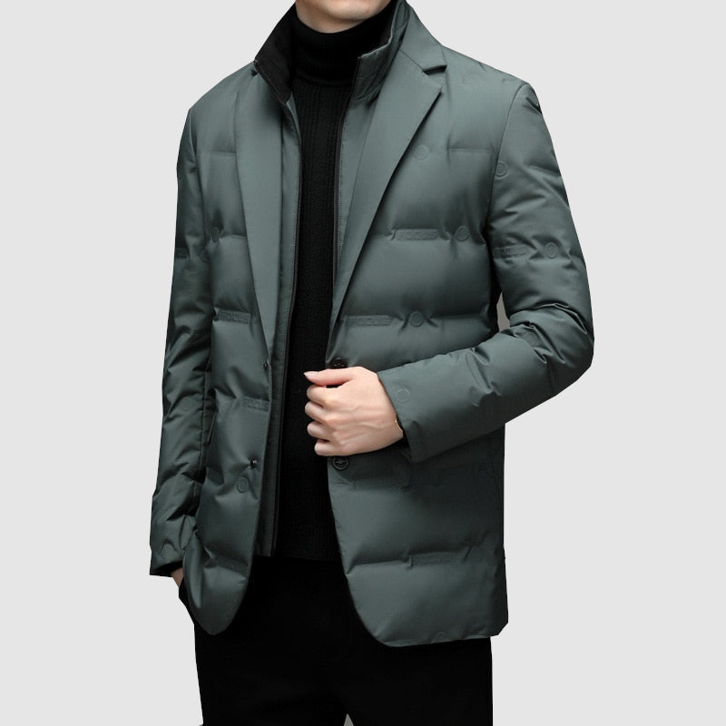 Warm and Structured Men's Parka Jacket – Tailored, Quilted, for Winter - Tophatter Daily Deals