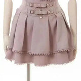 Japan Style High Waist Pleated Mini Skirts Bow Knot Design Mini Skirts Kawaii Slim Fit A-line Skirts Pink Lace Skirts For Women Pink - Tophatter Daily Deals