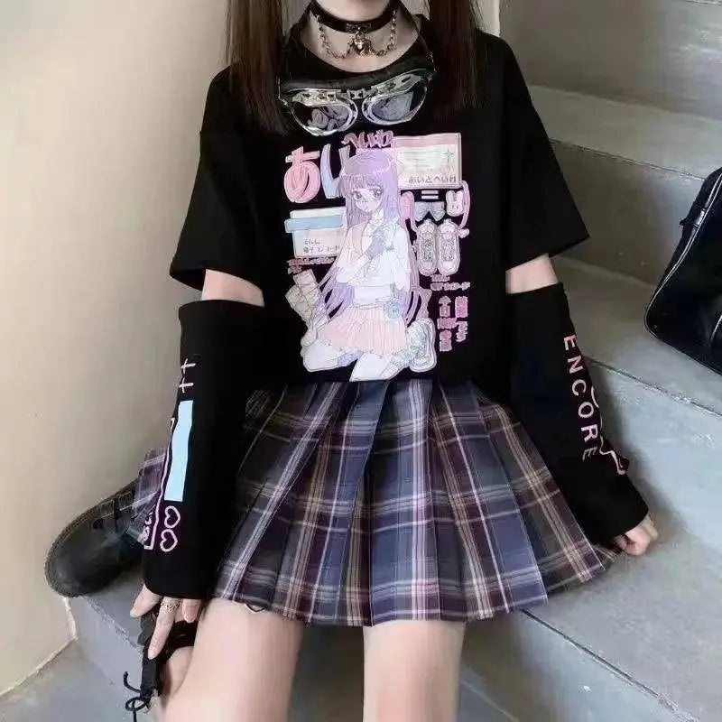 Japanese Streetwear E Girl Anime Black - Tophatter Daily Deals