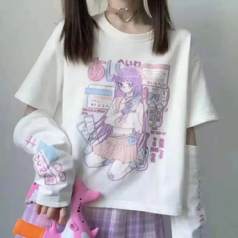 Japanese Streetwear E Girl Anime White - Tophatter Daily Deals