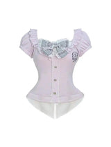 Japanese Sweet Preppy Style Skirt Set Women Kawaii Lace Patchwork Bow Tops + Y2k Plaid Mini Skirt Elegant Outifits 2 Piece Set - Tophatter Daily Deals