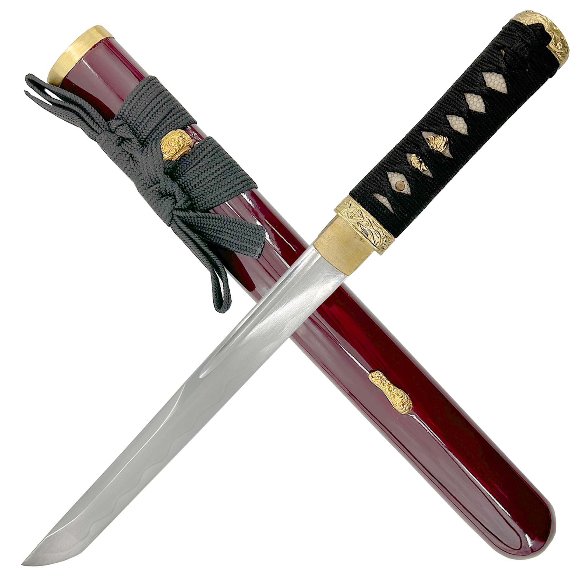 Japanese Tanto Dagger Burgundy Edition Daggers - Tophatter Daily Deals