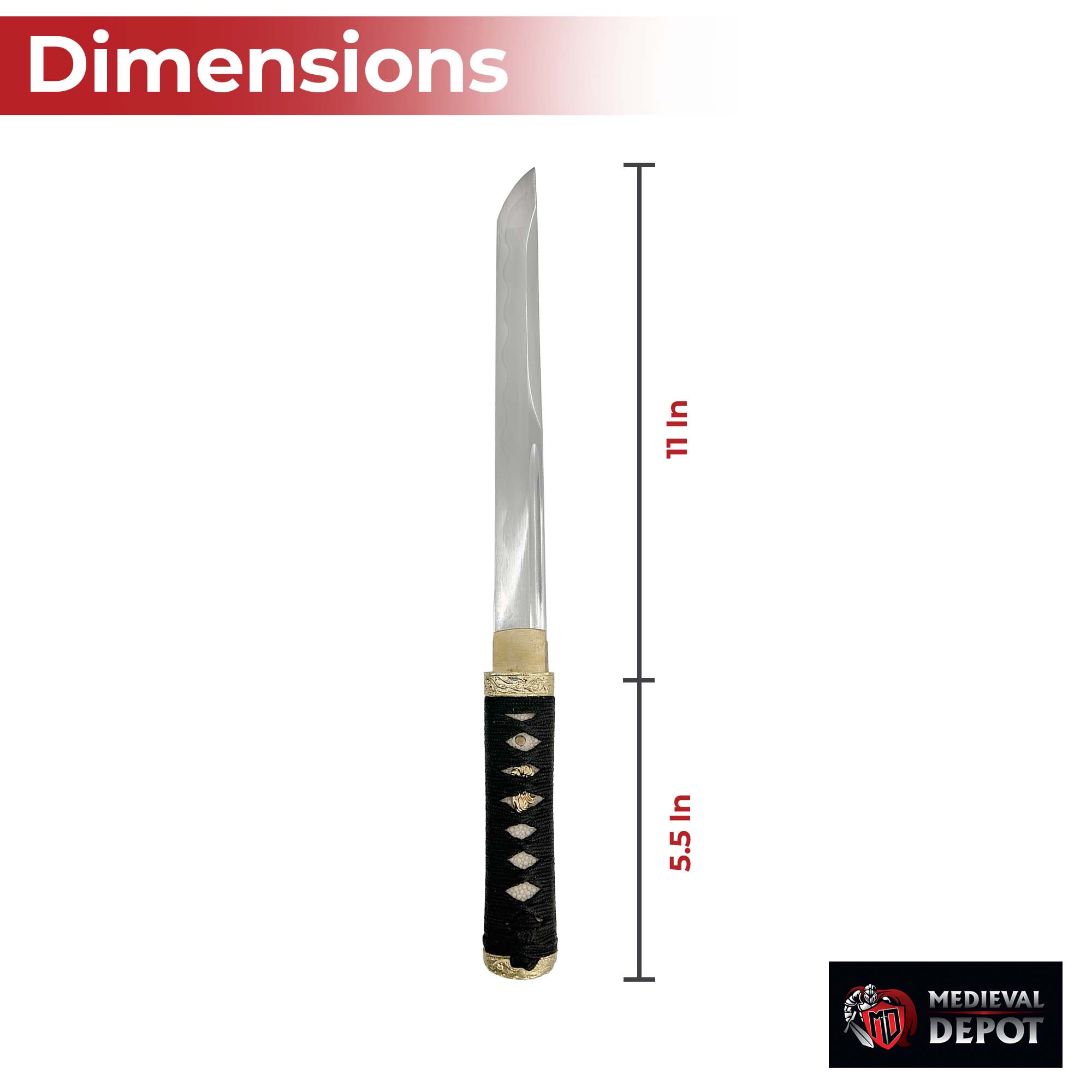 Japanese Tanto Dagger Burgundy Edition Daggers - Tophatter Daily Deals