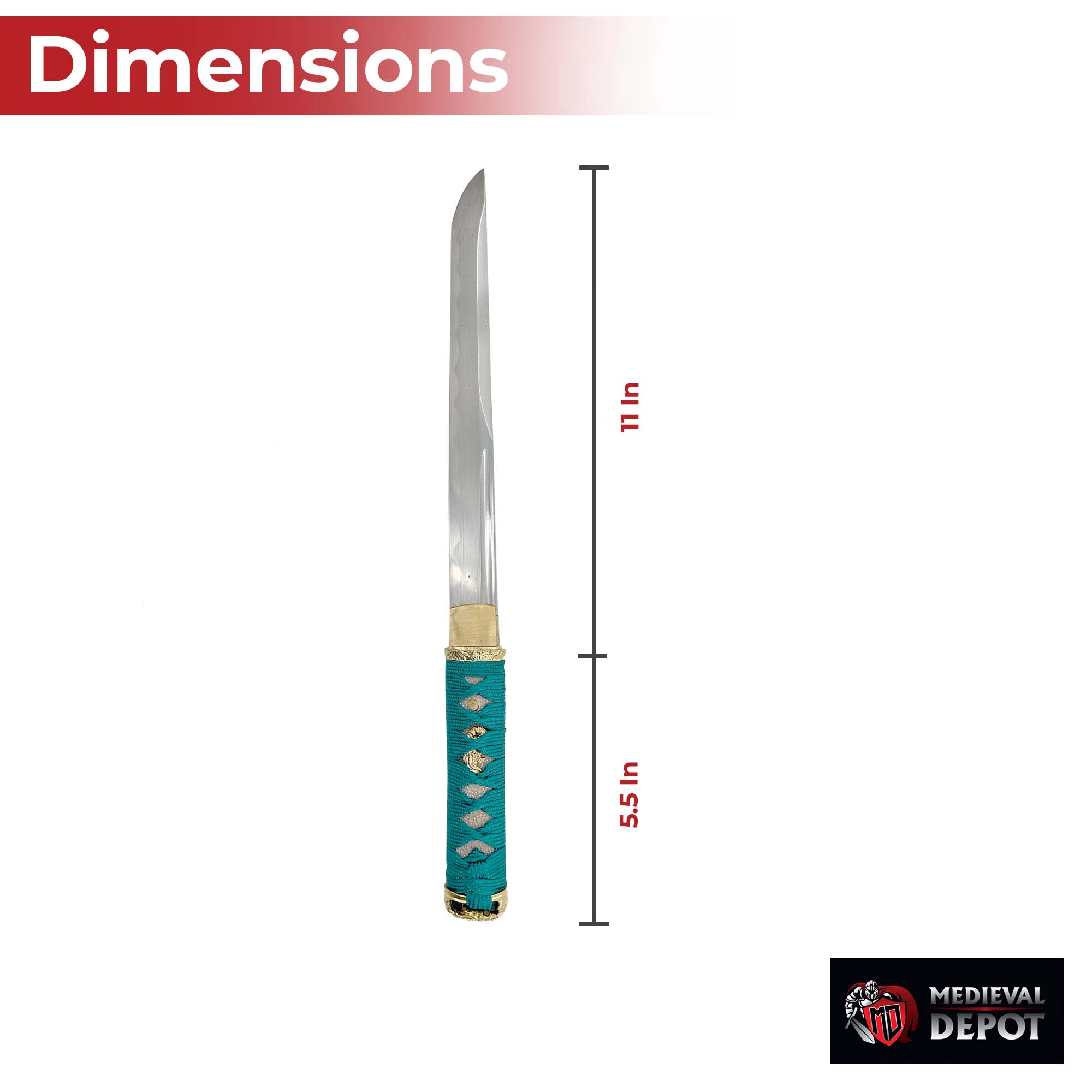 Japanese Tanto Dagger Teal Wrap Edition Daggers - Tophatter Daily Deals