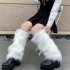 Japanese White Faux Fur Leg Warmers Boot Covers Y2K - Tophatter Daily Deals