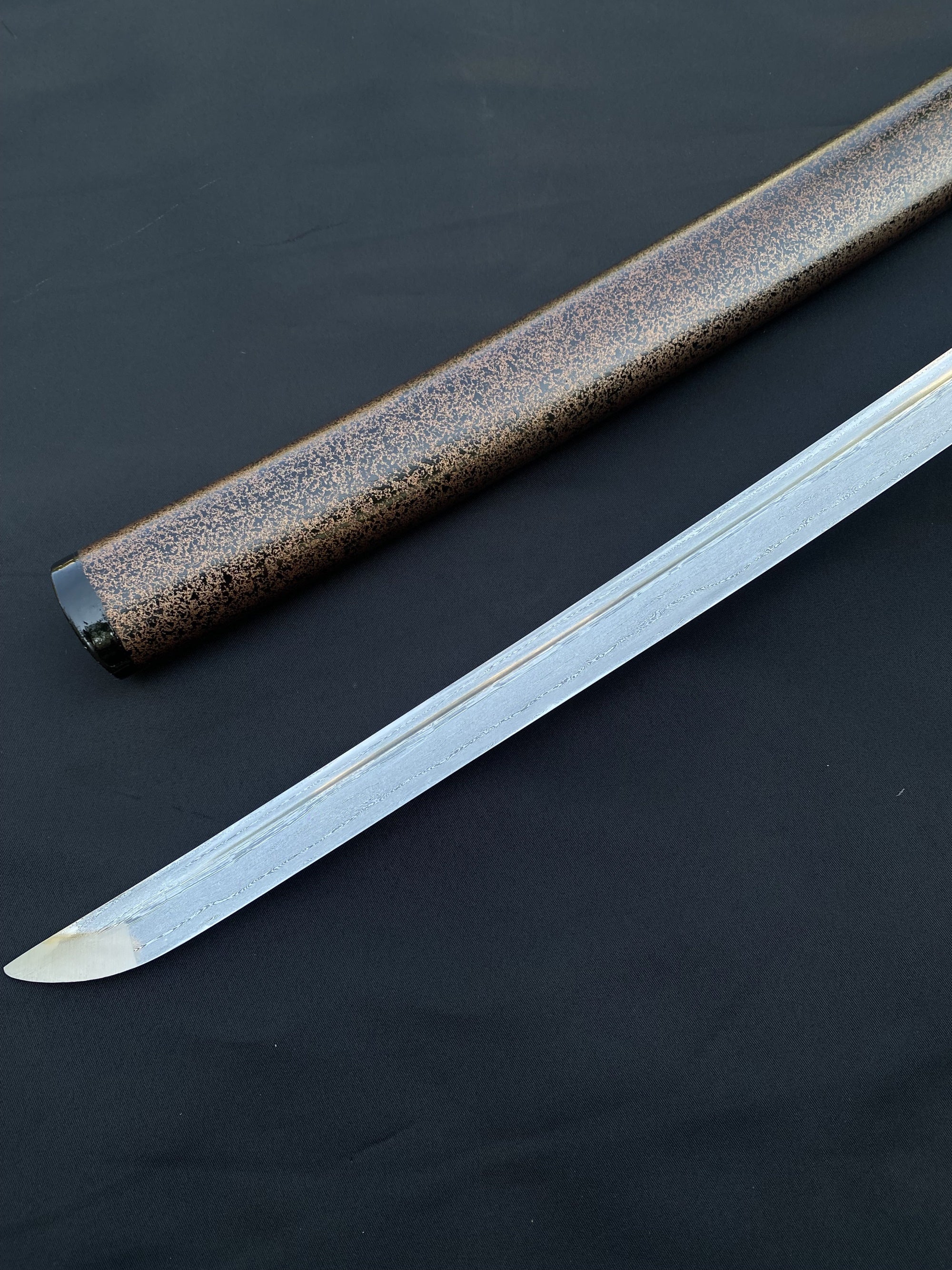 Damascus Steel Samurai Katana - Carp Fish Tsuba - Tophatter Daily Deals