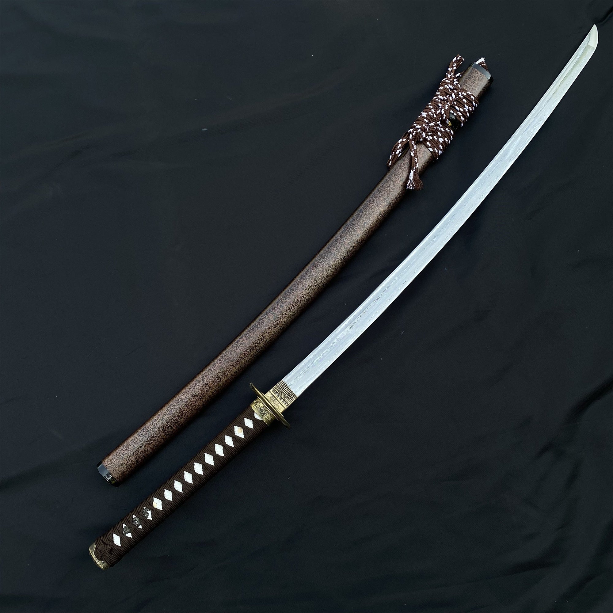 Damascus Steel Samurai Katana - Carp Fish Tsuba - Tophatter Daily Deals