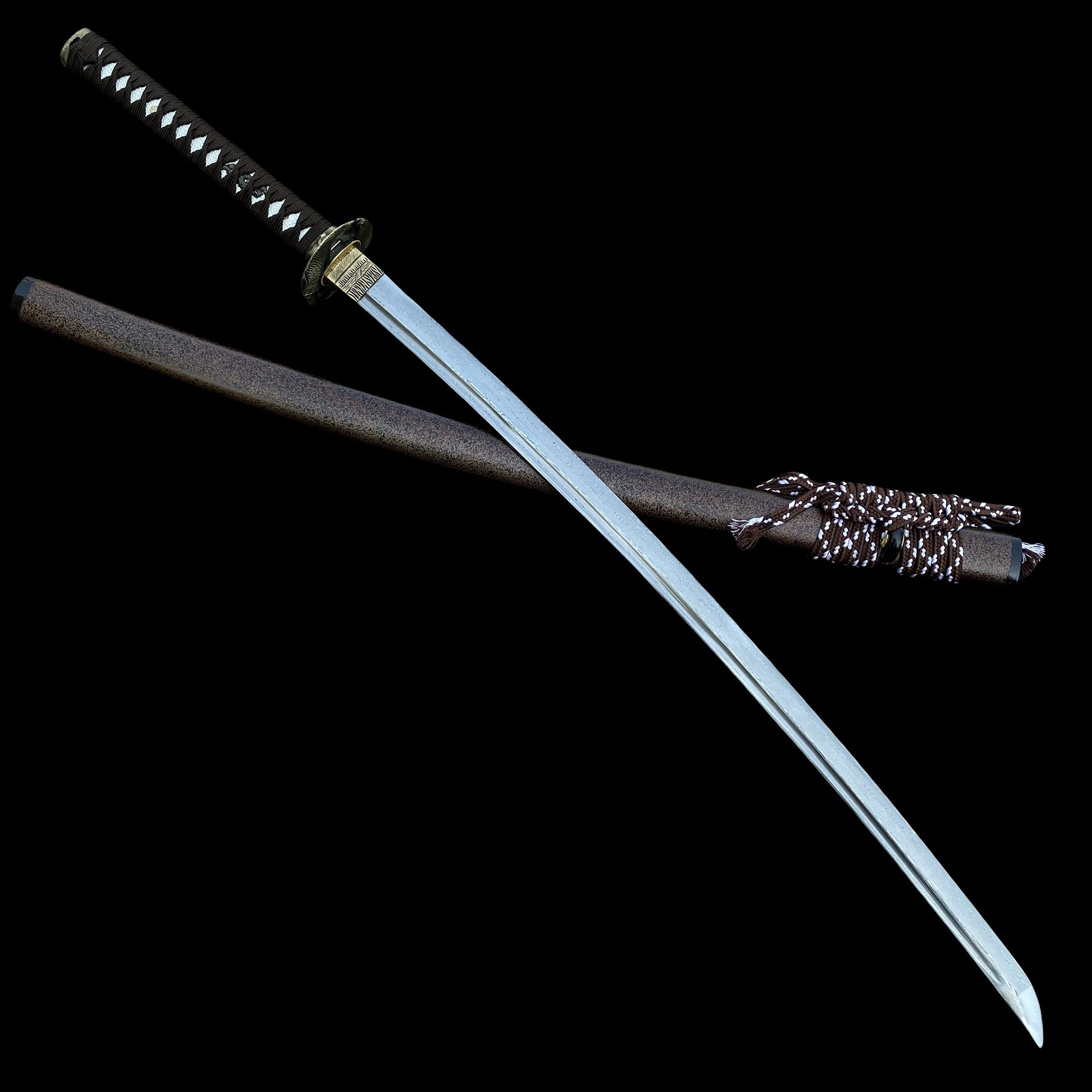 Damascus Steel Samurai Katana - Carp Fish Tsuba - Tophatter Daily Deals