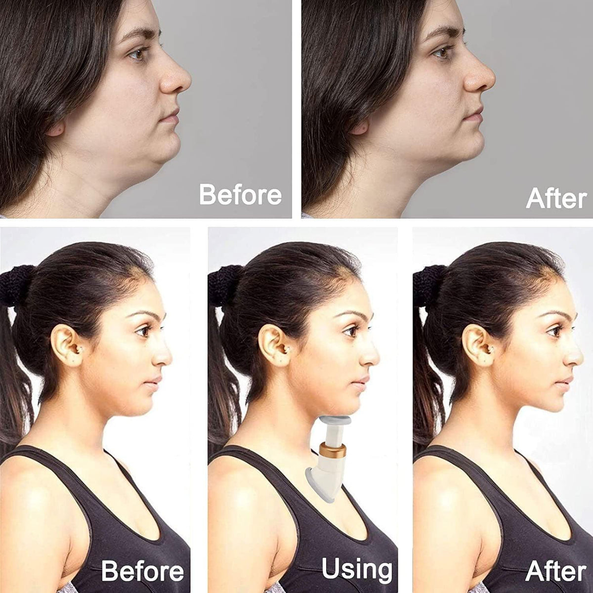 Neckline Slimmer - Jaw Massager Reduces Double Chin Fat Lifts Face Exerciser Health Care - Tophatter Daily Deals