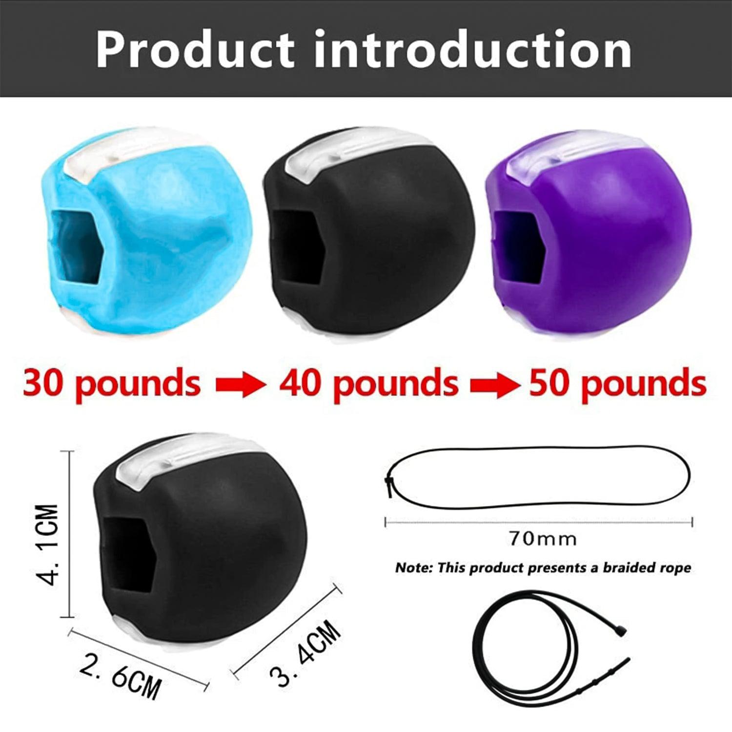 Jawline Workout Tool - Jaw Trainer Silica Gel Jaw Line Jaw Exerciser Face Neck Mouth Toning Jawrsize Training Ball Personal Care - Tophatter Daily Deals