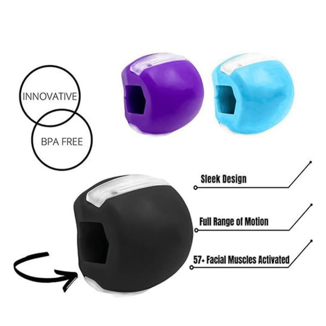 Jawline Exercise Ball - Jaw Exerciser 3 Pack with 3 Strengths Jawline Toner for Men and Women with Necklace and Storage Containers Hot Sale - Tophatter Daily Deals