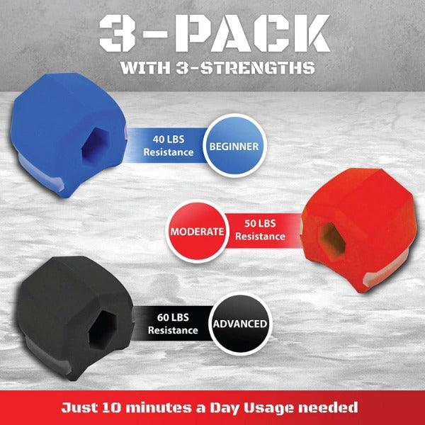 Jawline Exercise Ball - Jaw Exerciser 3 Pack with 3 Strengths Jawline Toner for Men and Women with Necklace and Storage Containers Hot Sale - Tophatter Daily Deals