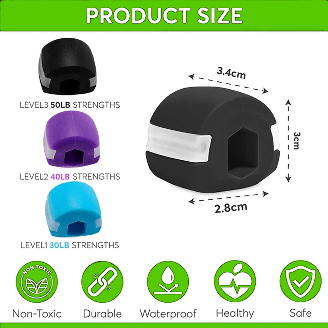 Jawline Exercise Ball - Jaw Exerciser 3 Pack with 3 Strengths Jawline Toner for Men and Women with Necklace and Storage Containers Hot Sale - Tophatter Daily Deals