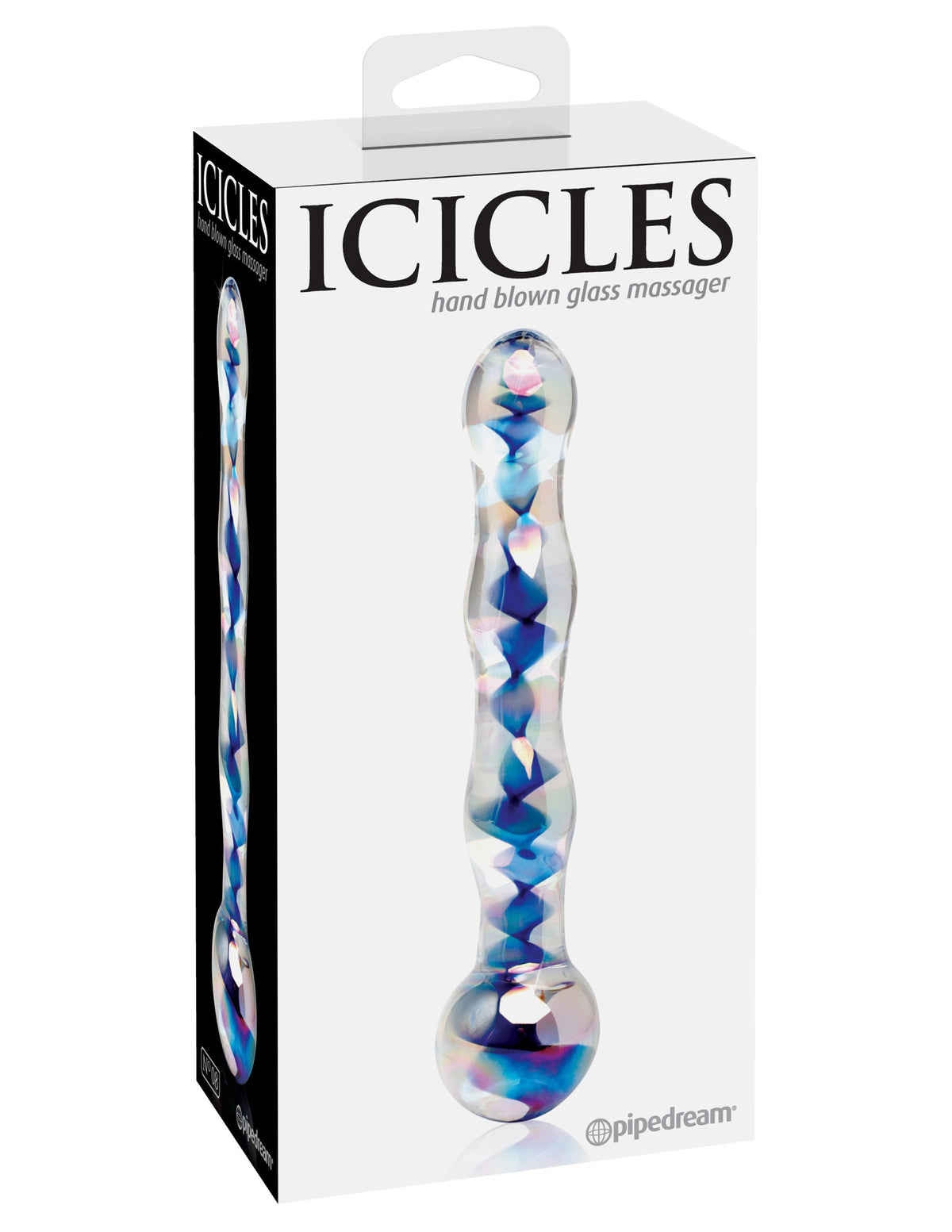 Pipedream Icicles No. 8 (Clear Blue) – Handcrafted Luxury Glass Massager Wand > Glass > Toys - Tophatter Daily Deals