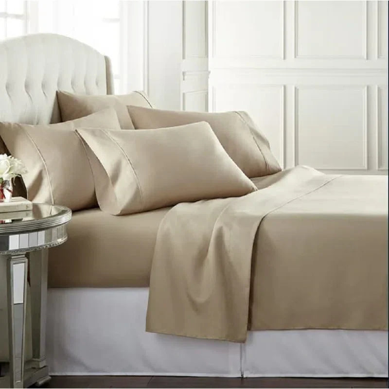 4-Piece Set: 100% Egyptian Cotton 1000 Thread Count Deep Pocket Luxury Comfort Sheets, Twin-King Taupe Bedding - Tophatter Daily Deals
