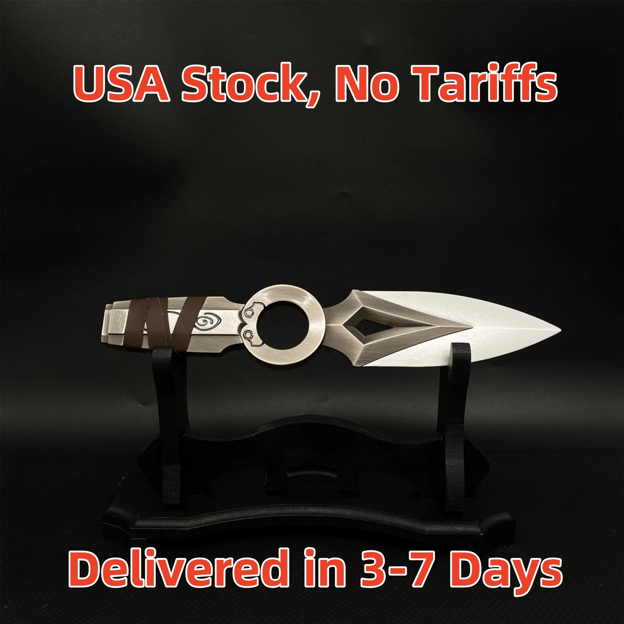 Jett Throwing Knife Metal Replica USA Only Jett Knife & Wooden Stand - Tophatter Daily Deals
