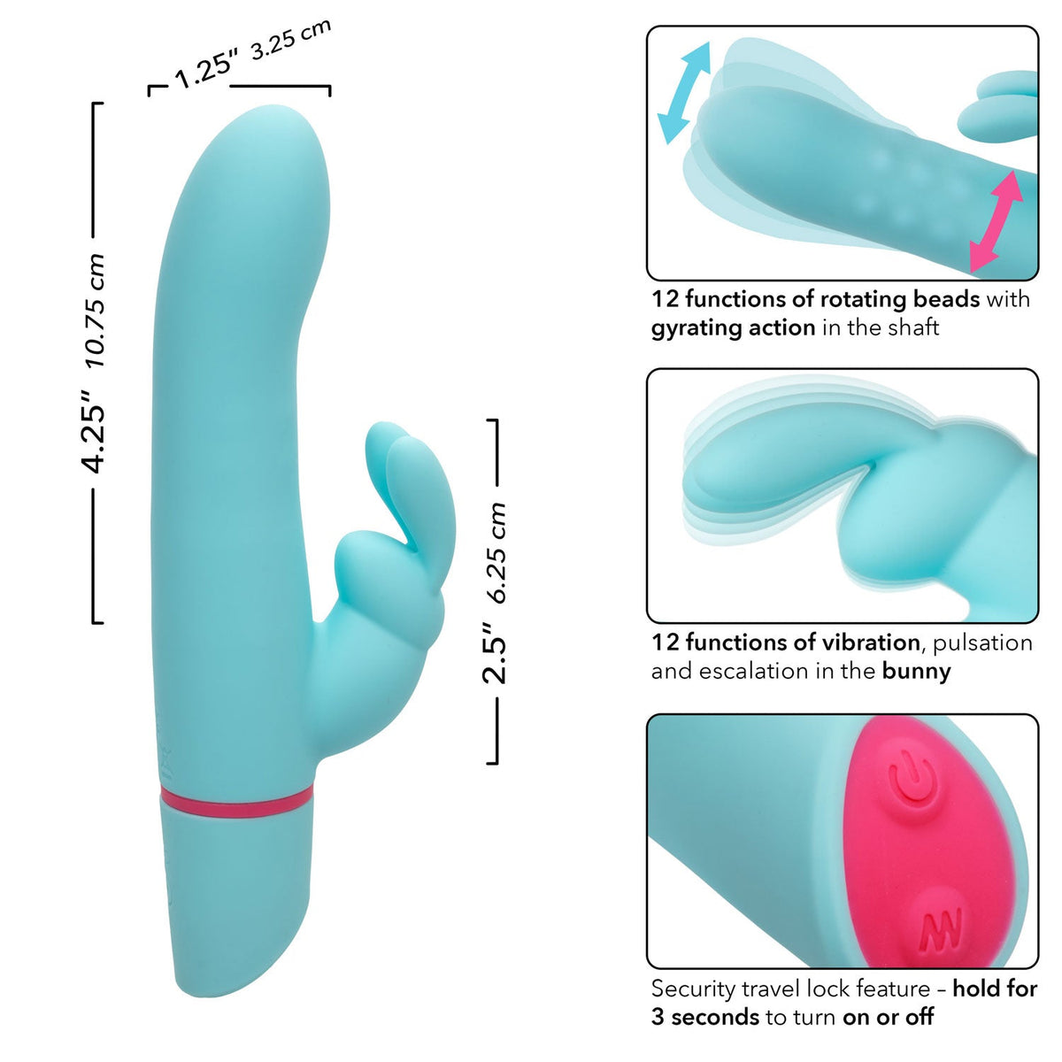 Love Bunny™ Rotating Bunny Silicone Vibrator Waterproof Blue > Vibrators > Ladies > Rabbit - Tophatter Daily Deals