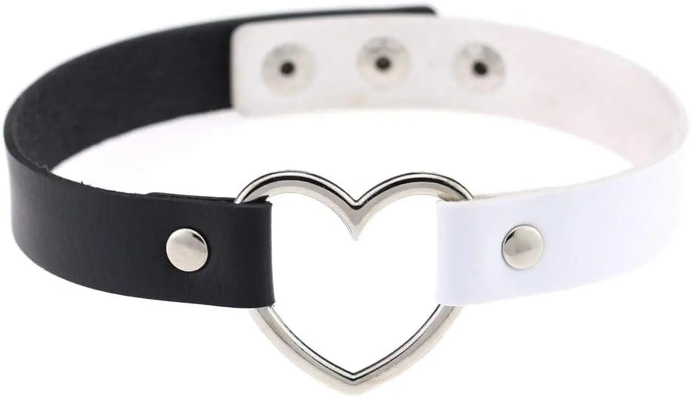 Jewelry Delle Ragazze Delle Donne Del Cuore Della Lega Choker Del Cuore Della Cavità Punk Collana Party Club Femminile Collare Collo Tailixing (Bianco + Nero) - Tophatter Daily Deals
