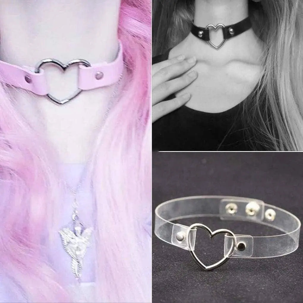 Jewelry Delle Ragazze Delle Donne Del Cuore Della Lega Choker Del Cuore Della Cavità Punk Collana Party Club Femminile Collare Collo Tailixing (Bianco + Nero) - Tophatter Daily Deals