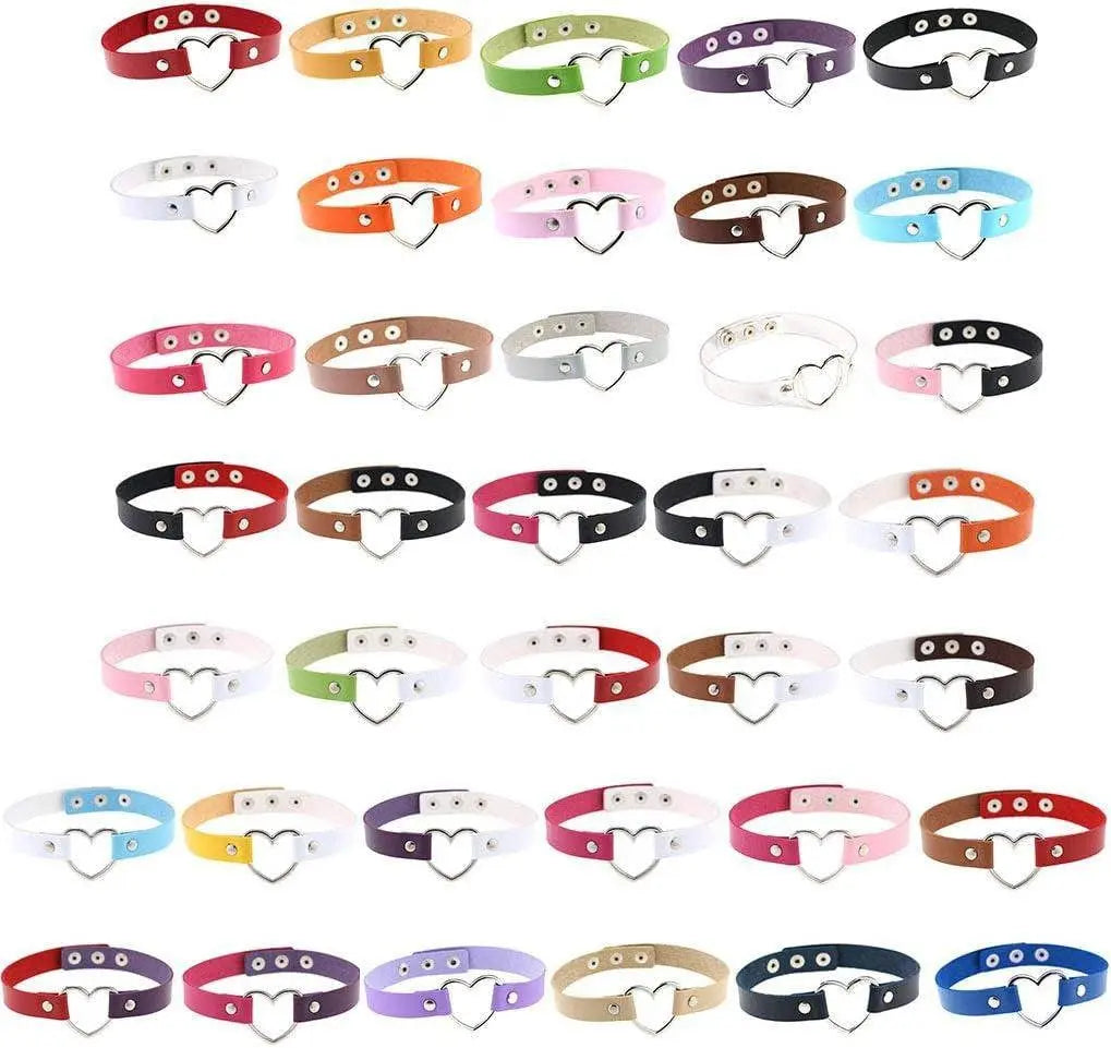 Jewelry Delle Ragazze Delle Donne Del Cuore Della Lega Choker Del Cuore Della Cavità Punk Collana Party Club Femminile Collare Collo Tailixing (Bianco + Nero) - Tophatter Daily Deals