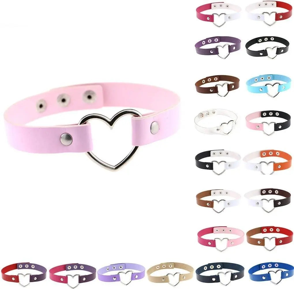 Jewelry Delle Ragazze Delle Donne Del Cuore Della Lega Choker Del Cuore Della Cavità Punk Collana Party Club Femminile Collare Collo Tailixing (Bianco + Nero) - Tophatter Daily Deals