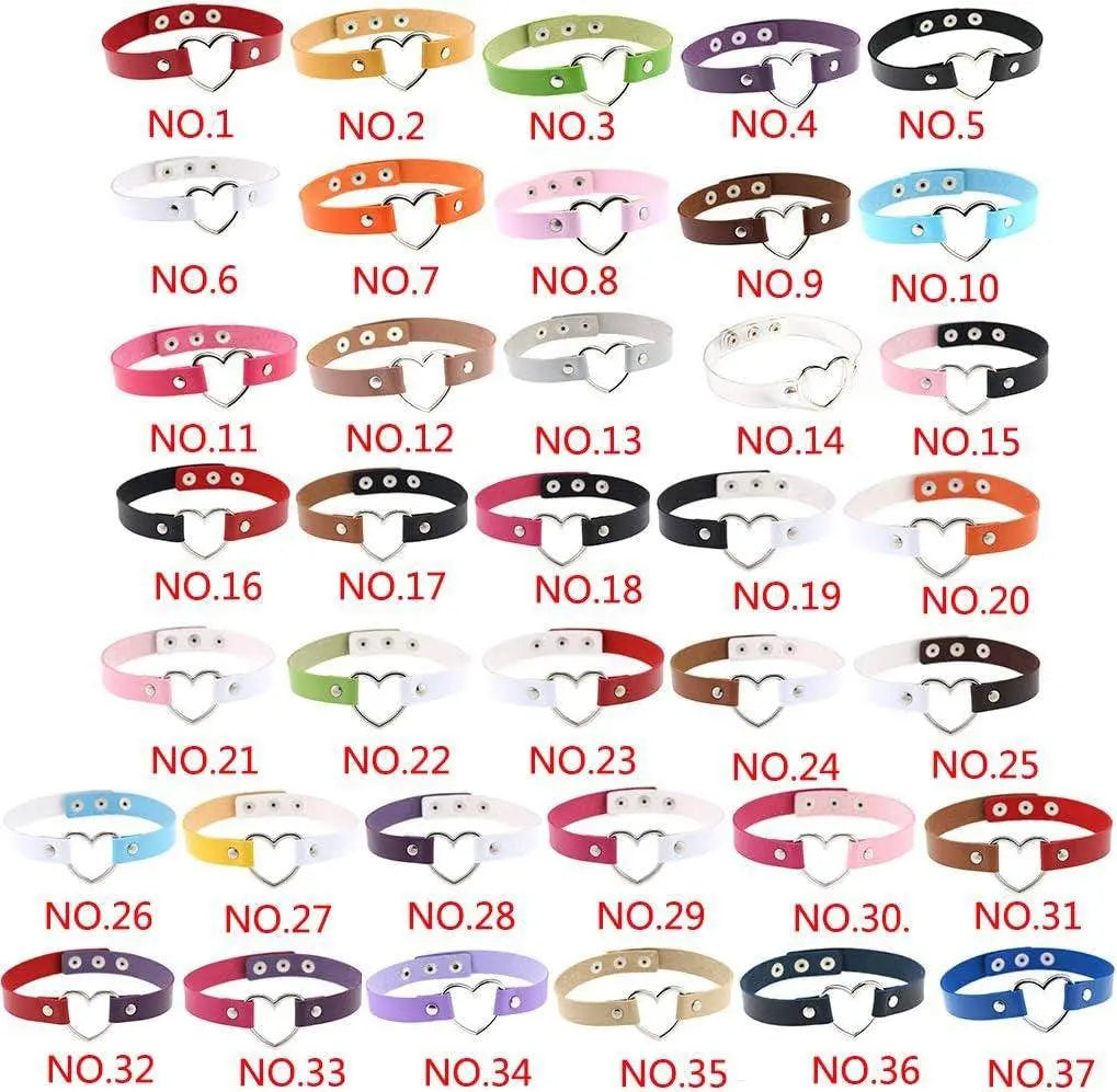 Jewelry Delle Ragazze Delle Donne Del Cuore Della Lega Choker Del Cuore Della Cavità Punk Collana Party Club Femminile Collare Collo Tailixing (Bianco + Nero) - Tophatter Daily Deals