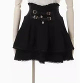 Jirai Kei Women Shirts Lolita Sweet Japanese Spring Top Mine Series Mass Production Off Shoulder Hollow Lace Long Sleeve Blouse Black skirt A - Tophatter Daily Deals