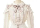 Jirai Kei Women Shirts Lolita Sweet Japanese Spring Top Mine Series Mass Production Off Shoulder Hollow Lace Long Sleeve Blouse White Pink - Tophatter Daily Deals