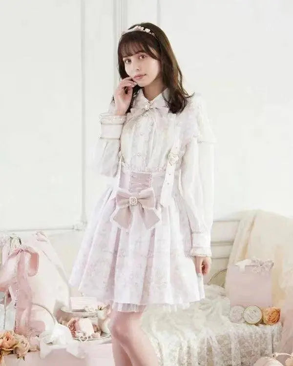 Jirai Kei Women Shirts Lolita Sweet Japanese Spring Top Mine Series Mass Production Off Shoulder Hollow Lace Long Sleeve Blouse - Tophatter Daily Deals