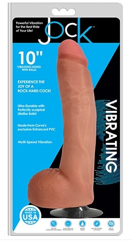 Jock 10 Inch Vibrating Dong With Balls Vanilla Color > Dildos > Large Dildos - Tophatter Daily Deals