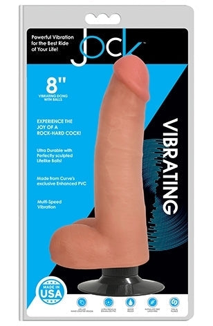 Jock 8 Inch Vibrating Dong With Balls in Vanilla > Vibrators > Realistic Vibrators - Tophatter Daily Deals