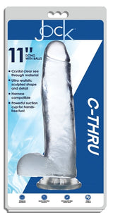 Jock C-Thru 11 Inch Clear TPE Dong with Balls and Suction Cup > Dildos > Large Dildos - Tophatter Daily Deals