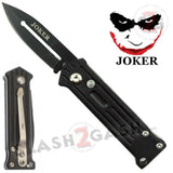 Mini Joker Automatic Knife Cali Legal Switchblade - Black Black Knife-Auto - Tophatter Daily Deals