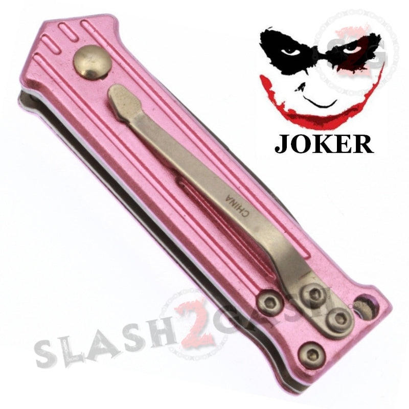 Mini Joker Automatic Knife Cali Legal Switchblade - Pink Knife-Auto - Tophatter Daily Deals