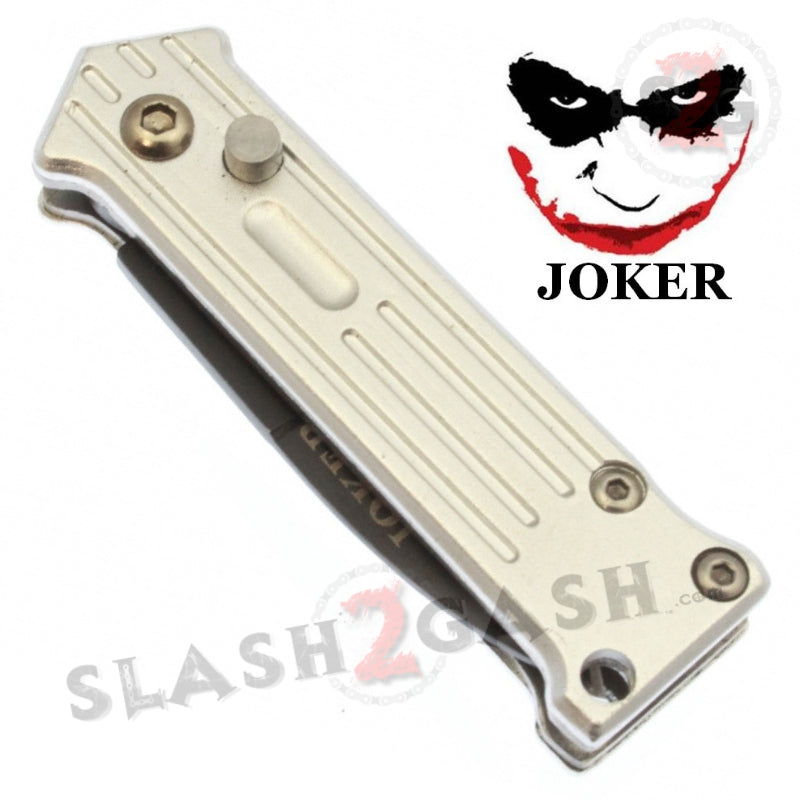 Mini Joker Automatic Knife Cali Legal Switchblade - Silver Knife-Auto - Tophatter Daily Deals