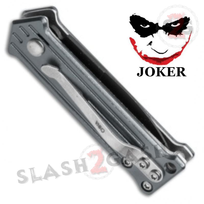 Mini Joker Automatic Knife Cali Legal Switchblade - Asst. colors Dark Silver Grey Knife-Auto - Tophatter Daily Deals