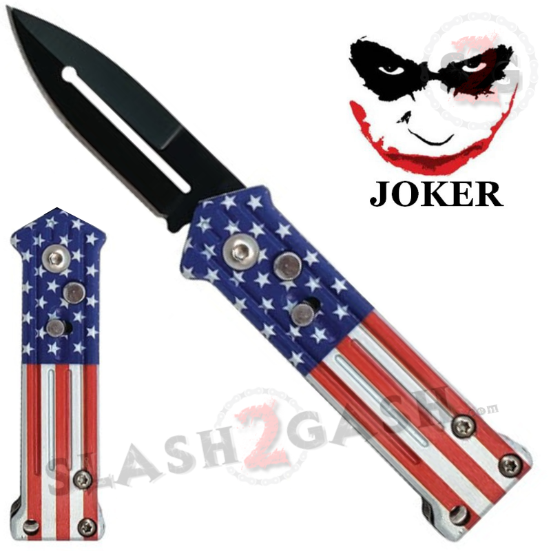 Mini Joker Automatic Knife Cali Legal Switchblade - Asst. colors USA - with Safety Knife-Auto - Tophatter Daily Deals