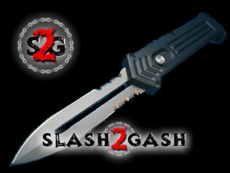 Cupid (Joker) OTF Automatic Knife S/A Grey Serrated Dagger TAIWAN Knife-OTF - Tophatter Daily Deals