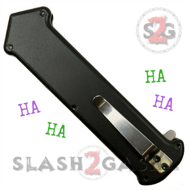 Cupid (Joker) OTF Automatic Knife S/A Black Serrated TAIWAN Knife-OTF - Tophatter Daily Deals