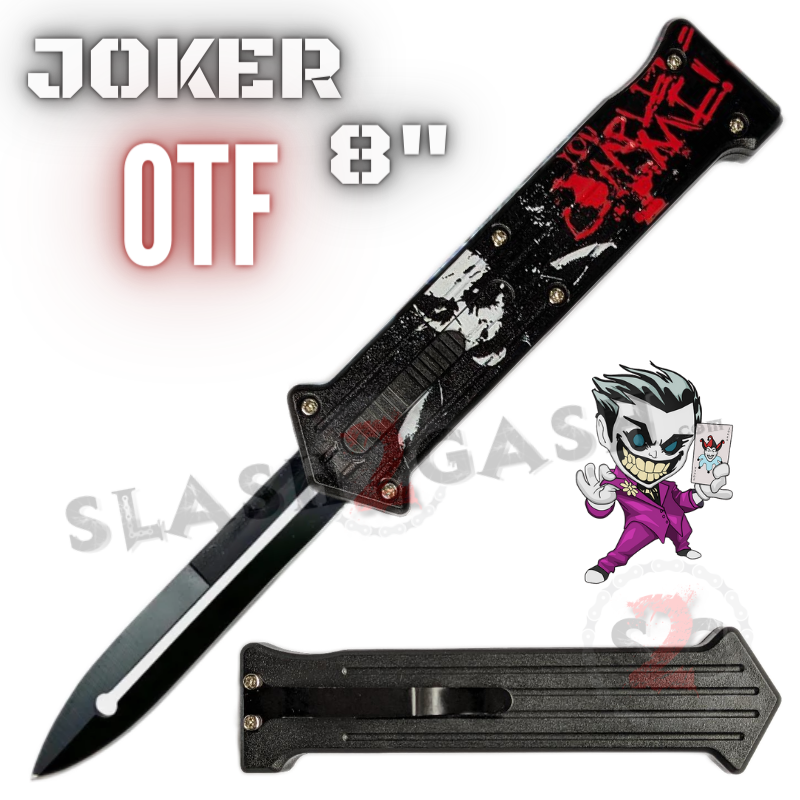 JOKER OTF Knife 8" Auto Switchblade Dagger ABS Handle - You Complete Me You Complete Me Knife-OTF - Tophatter Daily Deals