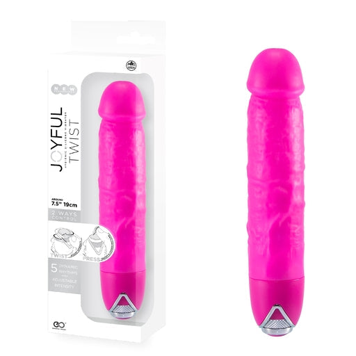 Joyful Twist Silicone Vibrator 7.5 Inch Pink With 2-Way Control > Vibrators > Realistic Vibrators - Tophatter Daily Deals