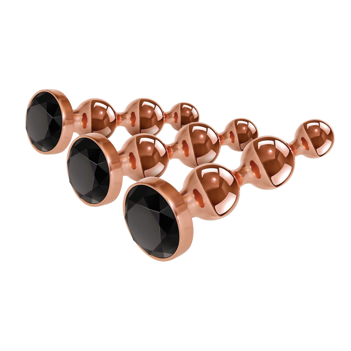 Gender X Gold Digger Set – Metallic Butt Plugs Set of Three Sizes > Anal Range > Butt Plug Kits - Tophatter Daily Deals