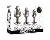 Evolved Black Gem Anal Plug Set – Metal Anal Plug Set > Anal Range > Butt Plug Kits - Tophatter Daily Deals