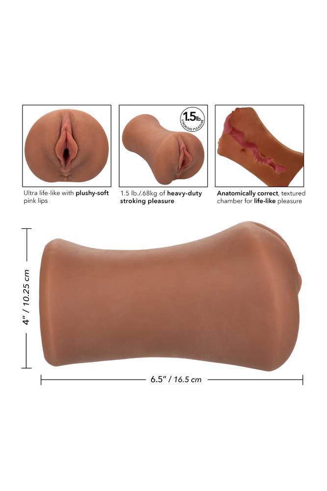 Cal Exotics - Stroke it - Juicy Pussy Stroker - Brown Sex Toy - Tophatter Daily Deals