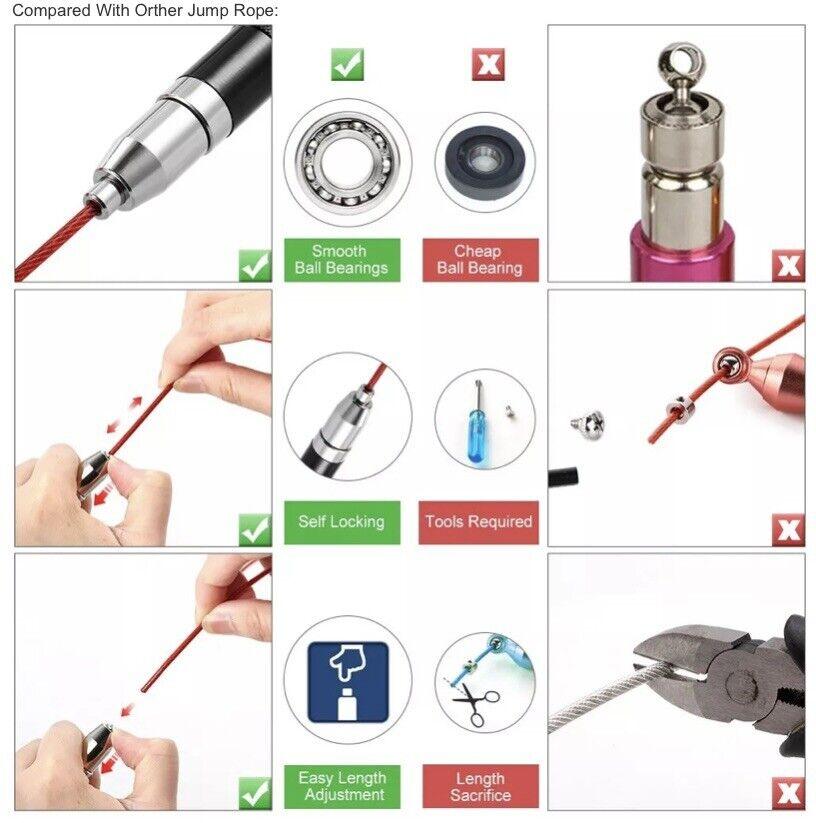 Jumping Rope for Beginners - Premium Speed Skipping Jump Rope Exercise & Fitness - Tophatter Daily Deals