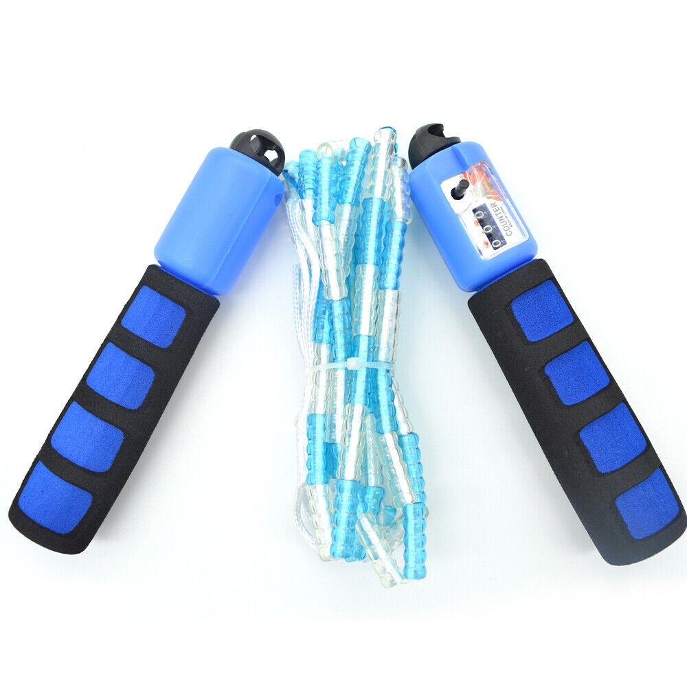 Exercise Skipping Rope - Jump Skipping Rope Plain Fitness Adjustable Kids With Counter Indoor Fitness Blue Exercise & Fitness - Tophatter Daily Deals