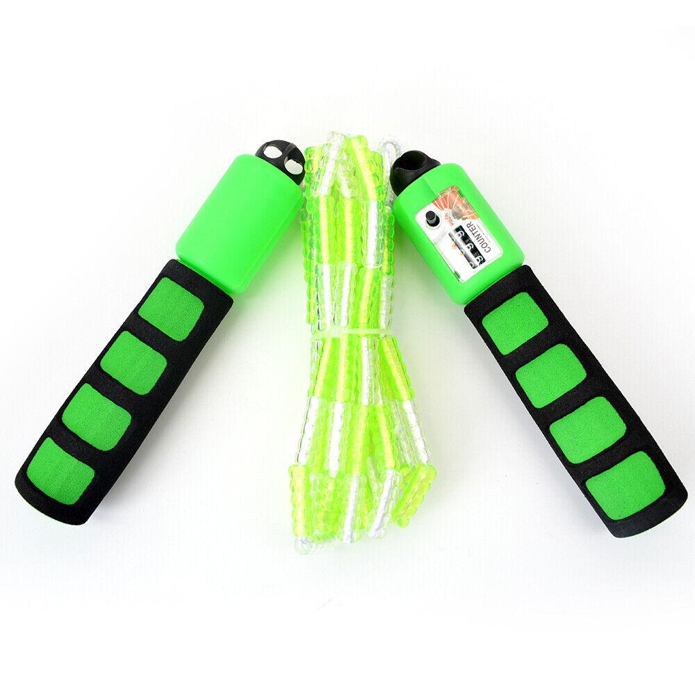 Exercise Skipping Rope - Jump Skipping Rope Plain Fitness Adjustable Kids With Counter Indoor Fitness Green Exercise & Fitness - Tophatter Daily Deals