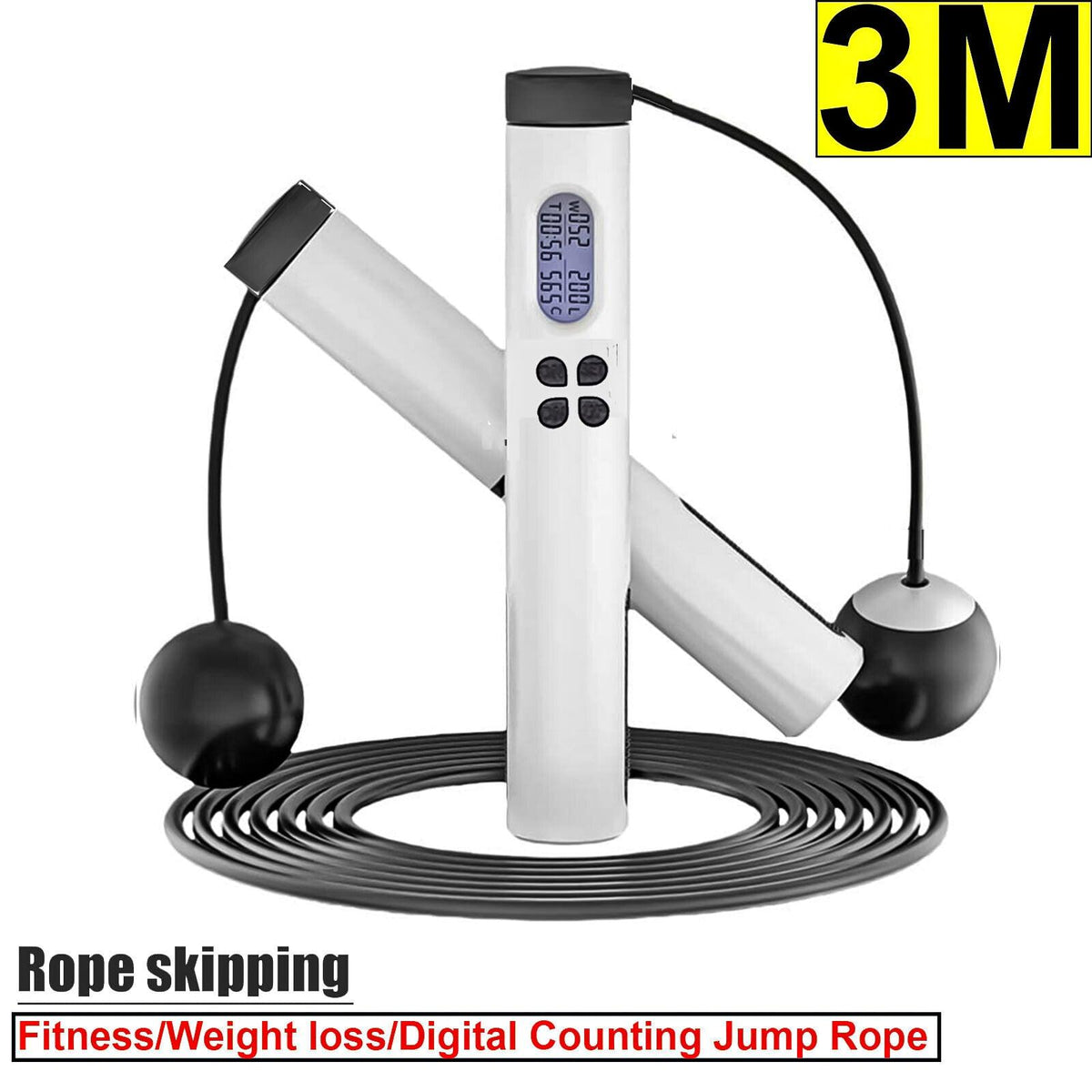 Smart Skipping Rope - Intelligent Smart Skipping Rope UK Smart Digital LCD Wireless Jump Skipping Rope GYM Fitness Exercise & Fitness - Tophatter Daily Deals